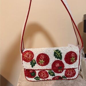 Tomato Embroidered Women's Bag beaded